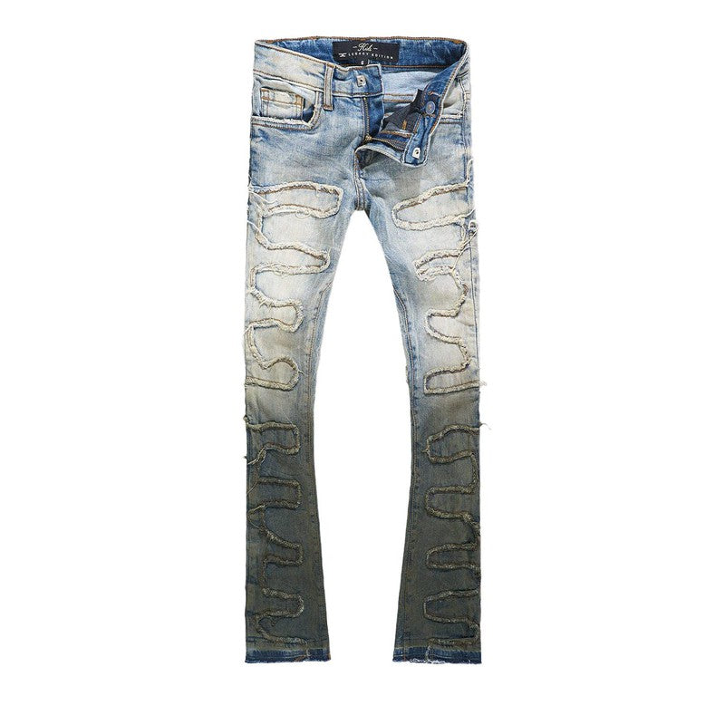 Kid's Stacked Python Denim