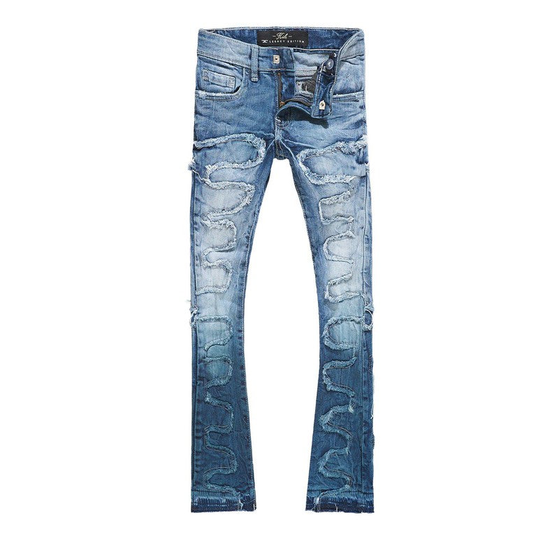 Kid's Stacked Python Denim