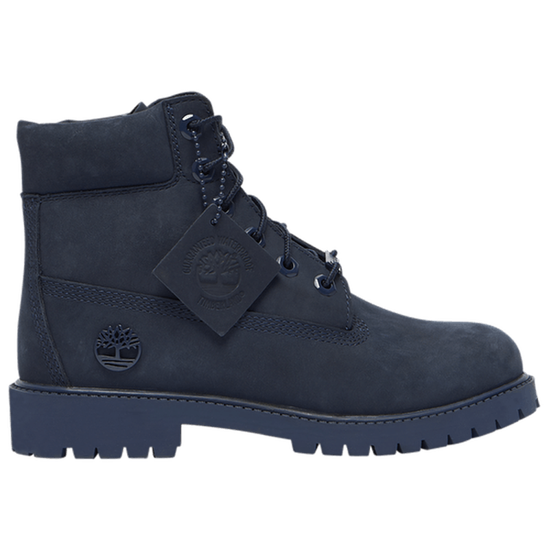 Juniors 6" Premium Nubuck Waterproof Boots, Navy Nubuck