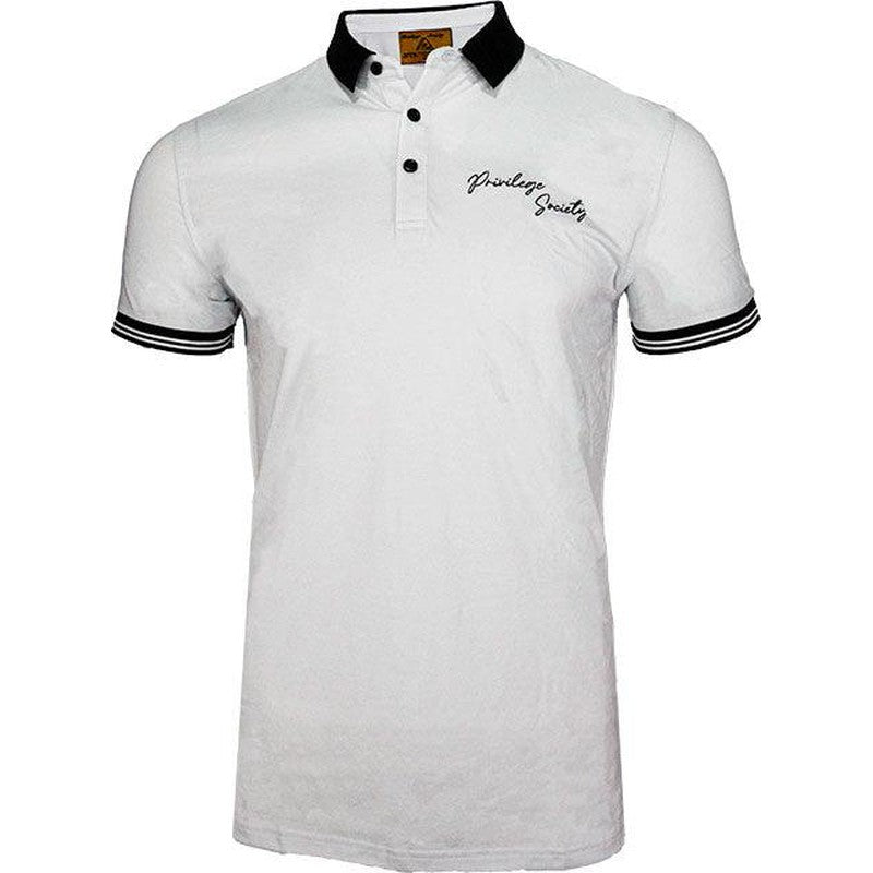 PS Script Polo Shirt , White/Black