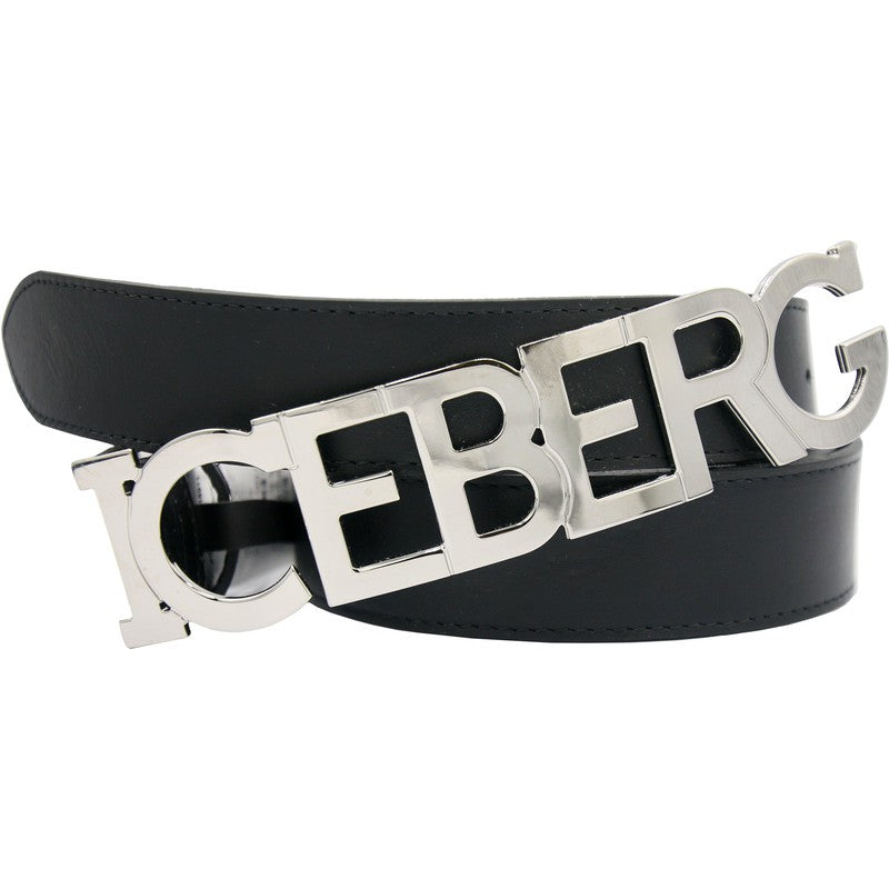 This black men's leather belt is made unique by the maxi Iceberg logo that gives structure to the metal buckle. A distinctive and essential accessory in an elegant metallic finish.
Sku:21IP1P1660169009000