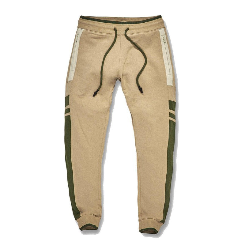 Jordan Craig: Color Block Track Pants Khaki