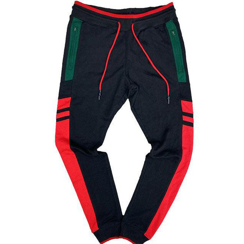 Jordan Craig: Color Block Track Pants Black