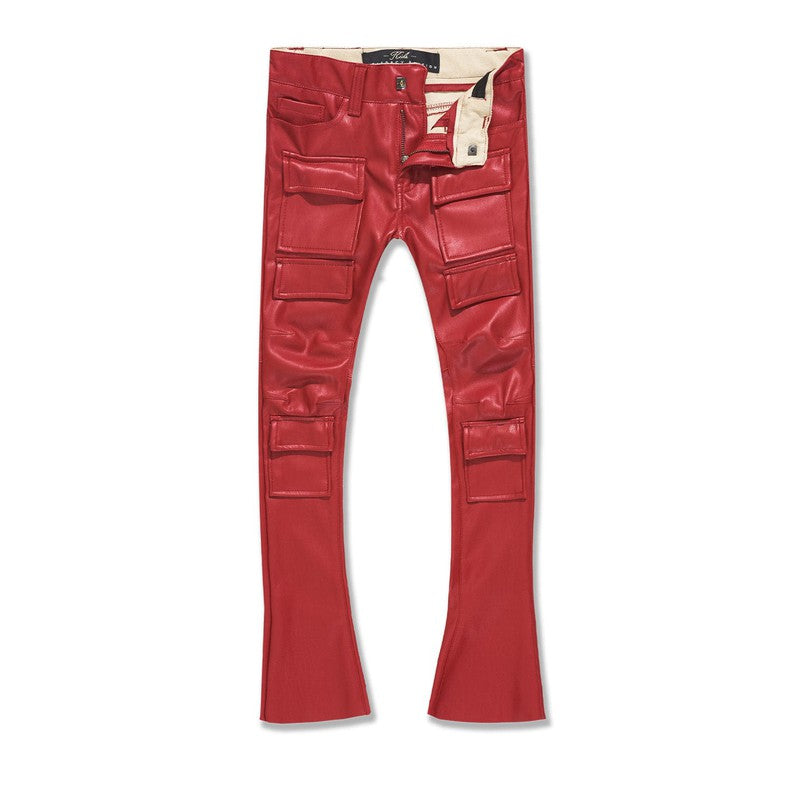 Kid's Stacked Thriller Cargo Pants, Red