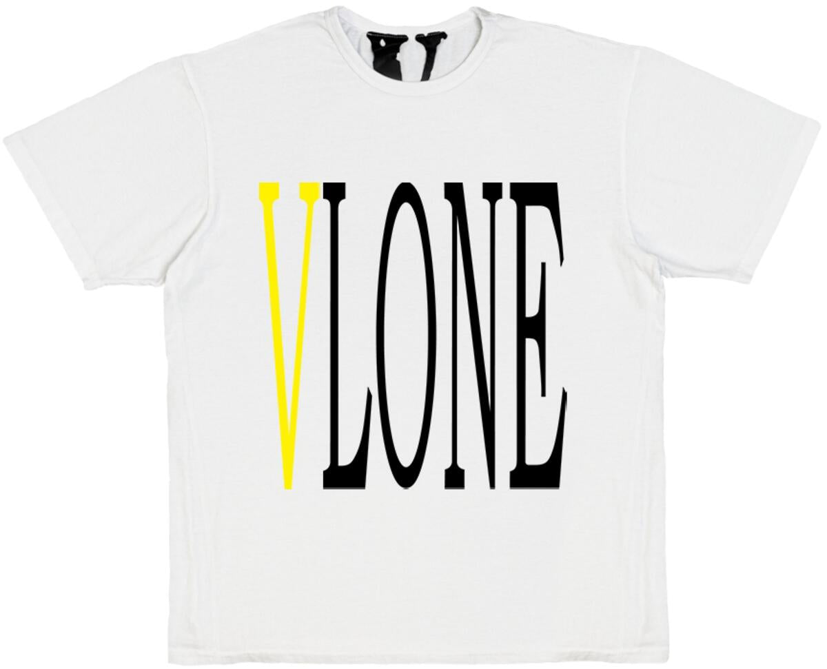 Men's VLONE Staple T-Shirt, Yellow-White