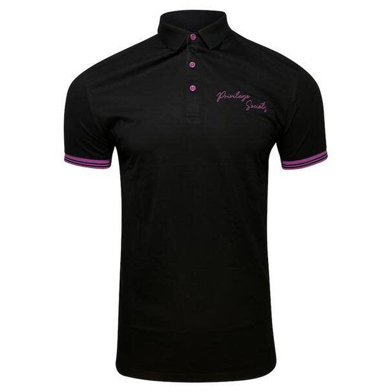 PS Script Polo Shirt , Black/Purple