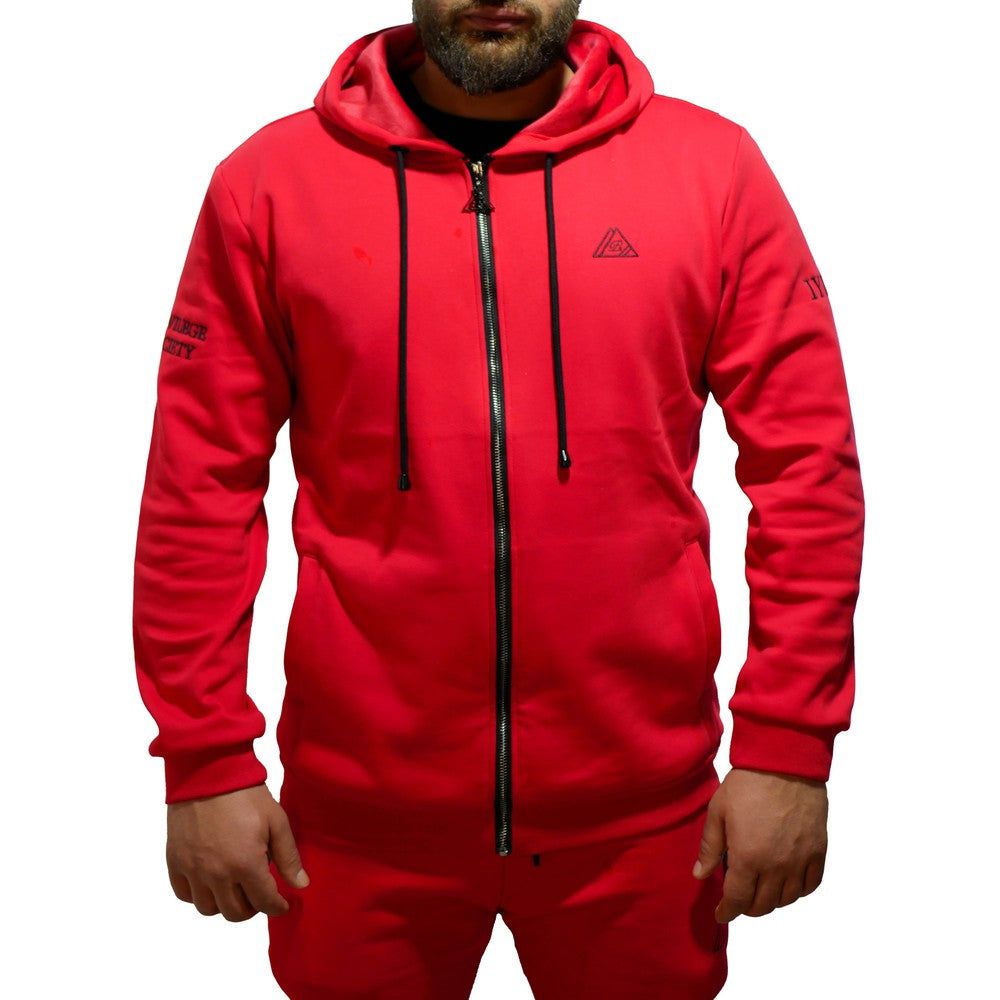 PS Fleece Zip Up Hoodie, Red