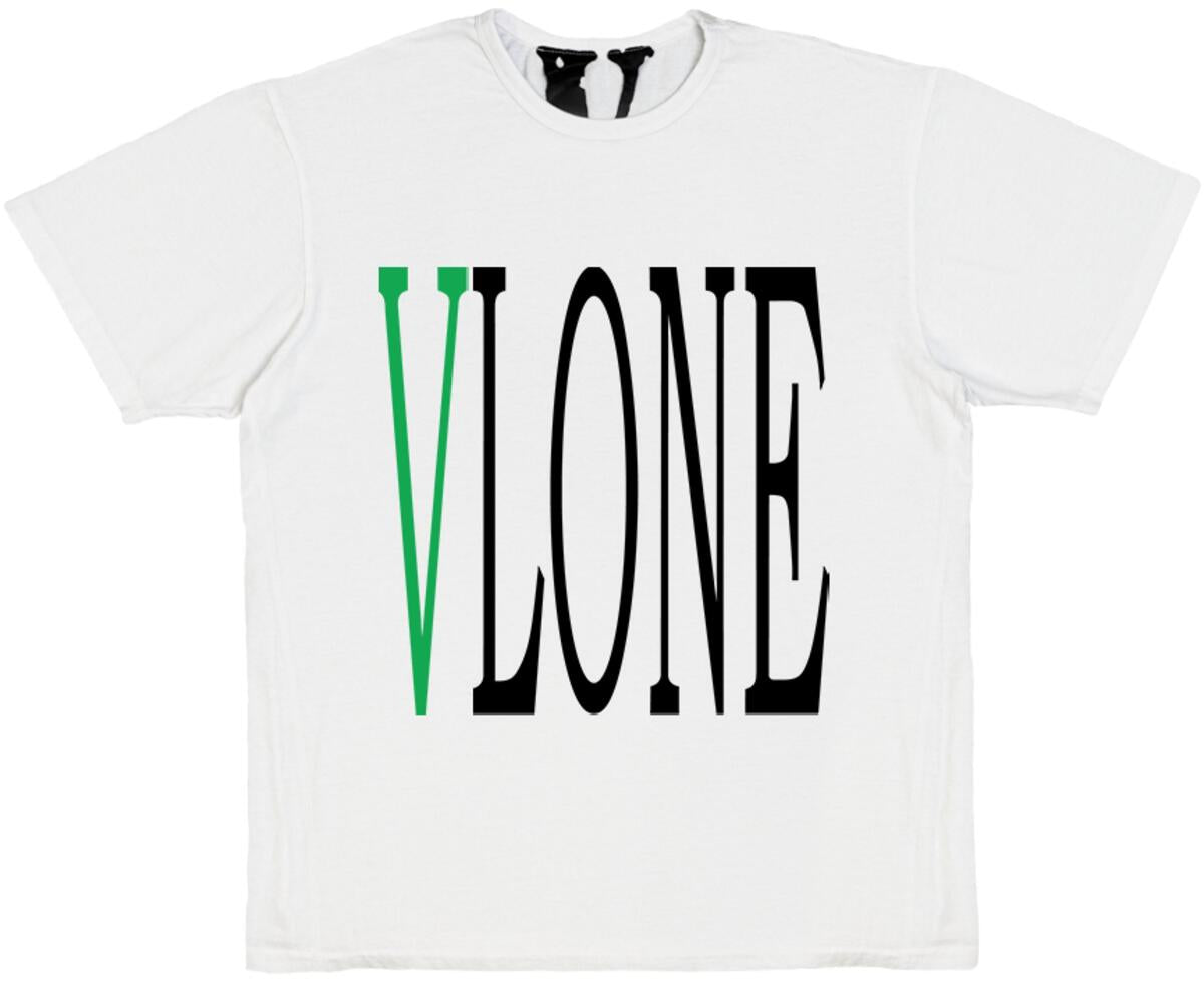 Men's VLONE Staple T-Shirt, Green-White