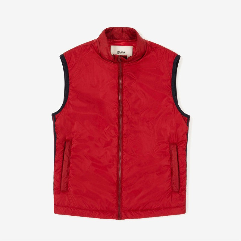 Men's Bally Side Logo Vest, Red - Krush Clothing