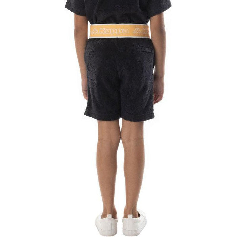 Kid's Logo Tape Eko Shorts, Black/Orange/White - Krush Clothing