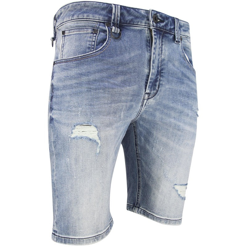 Men's Silver 1800 Denim Shorts - Krush Clothing