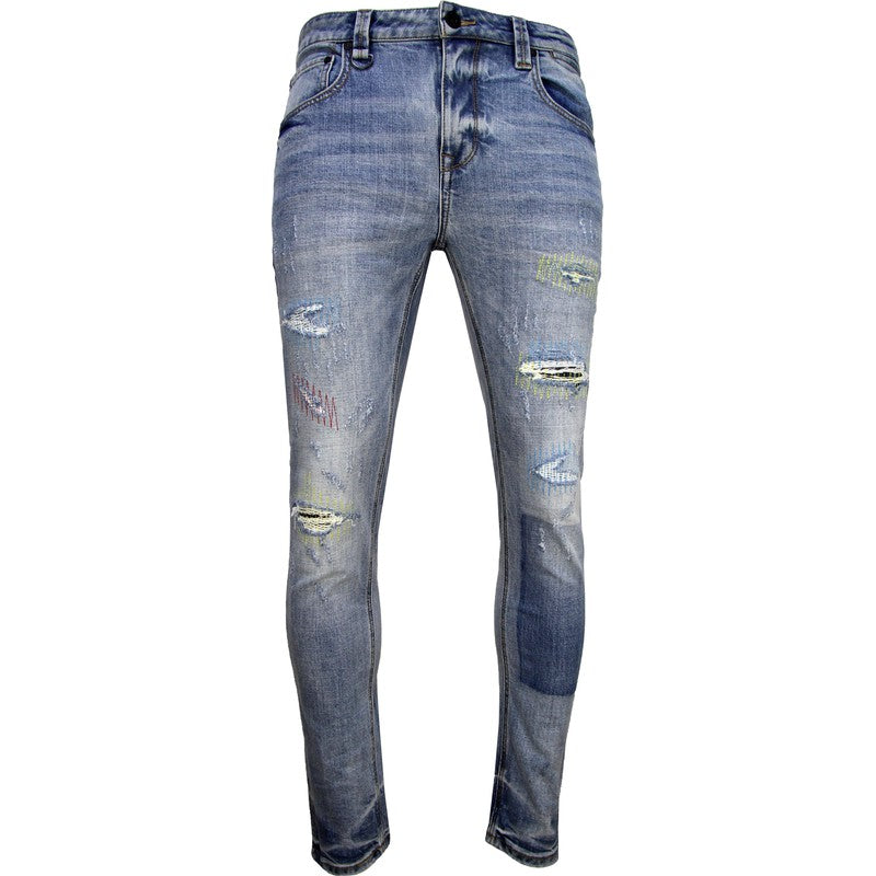 Men's Stitch Work Skinny Jean - Krush Clothing