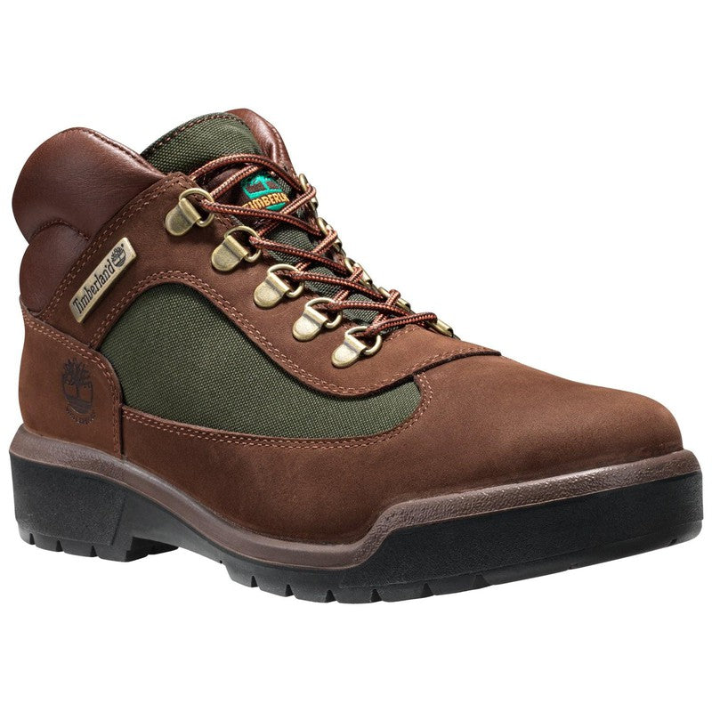 Men's Field Boot Waterproof Leather and Fabric Mid Boot, Dark Brown Nubuck - Krush Clothing