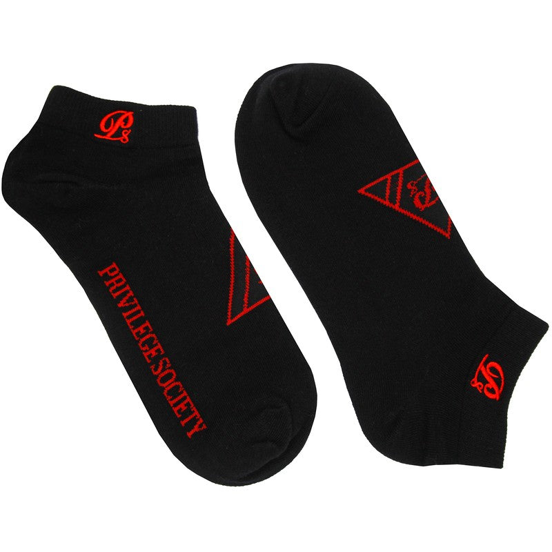 PS Triangle Socks 2 Pack, Black / Red - Krush Clothing