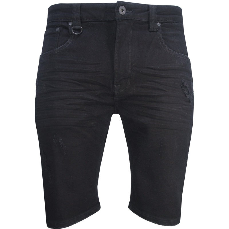 Men's Platinum Black Denim Shorts - Krush Clothing