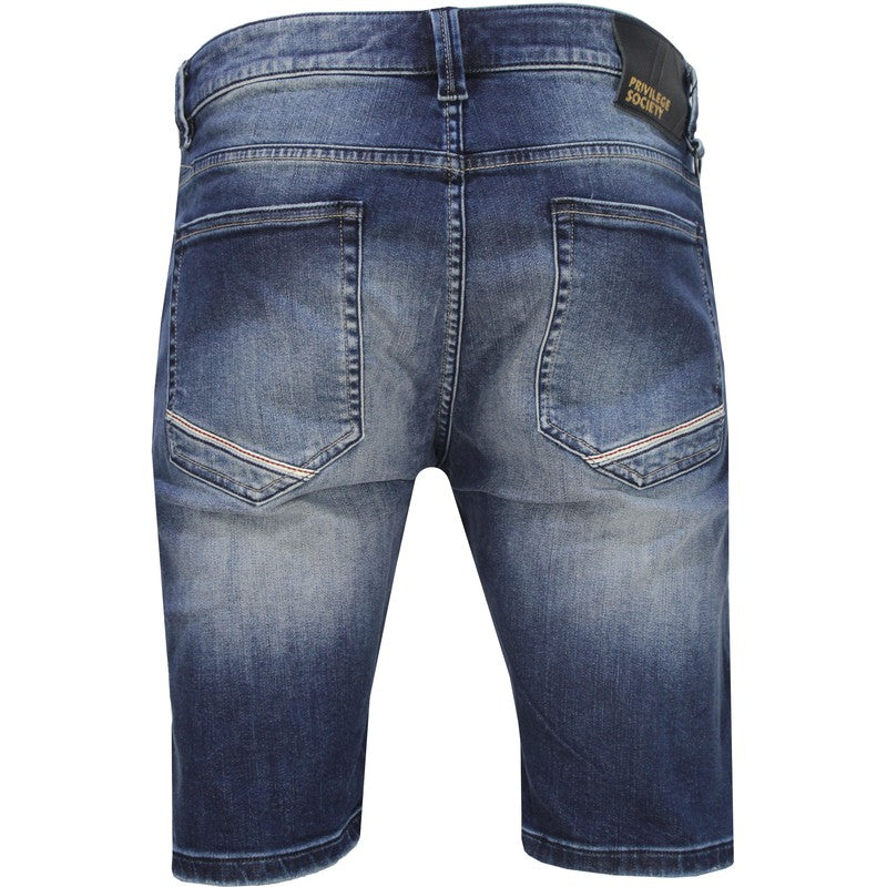 Men's Silver 925 Denim Shorts PS2020S-82 - Krush Clothing