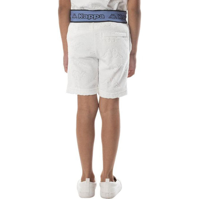 Kid's Logo Tape Eko Shorts, White/Blue/Black - Krush Clothing