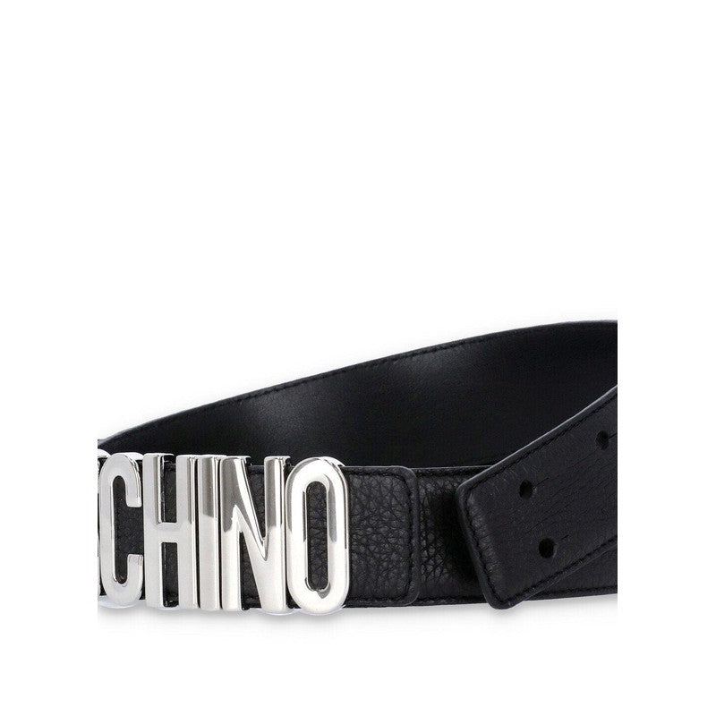 Moschino Men's Leather Logo-buckle Belt - Krush Clothing