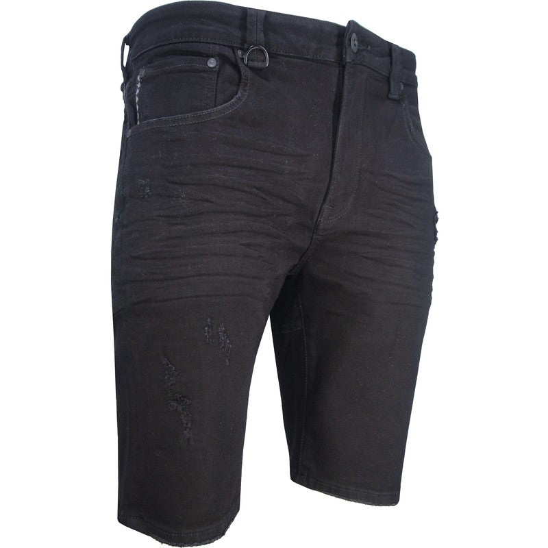 Men's Platinum Black Denim Shorts - Krush Clothing