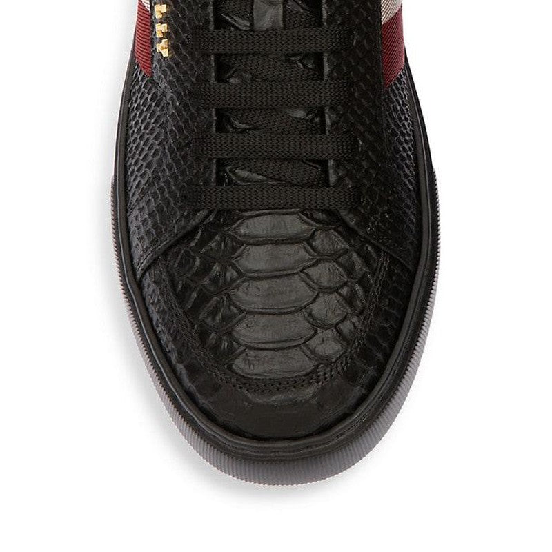 Men's Marell Lizard-Embossed Leather Sneakers - Krush Clothing