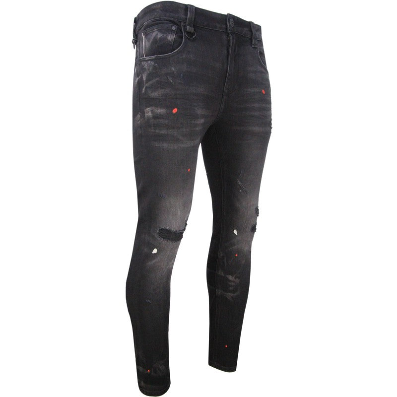 Privilege Society Black Drip Denim Jeans - Krush Clothing