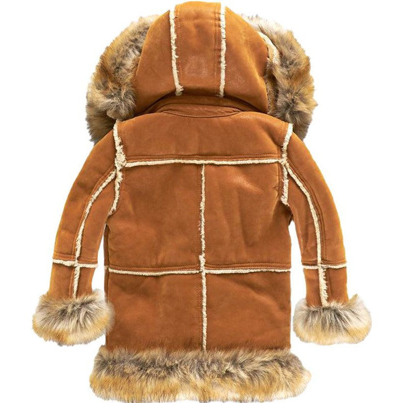 Kids Aspen Shearling Jacket , Latte - Krush Clothing