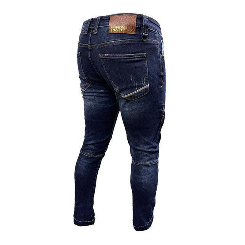 Men's Blue Flame 3D Skinny Jeans - Krush Clothing