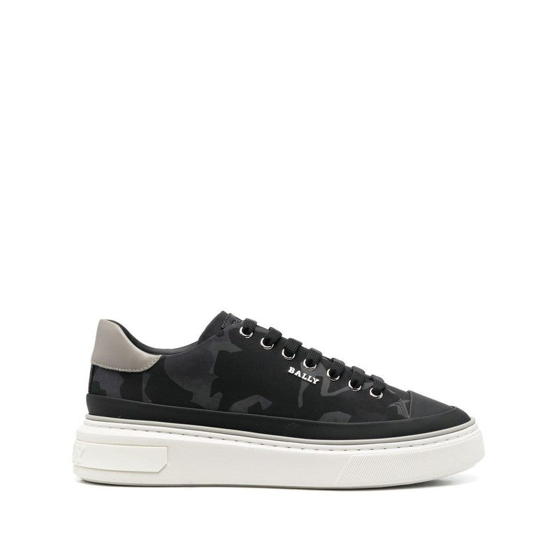 Men's Melys Fabric & Leather Sneakers In Black & Grey - Krush Clothing