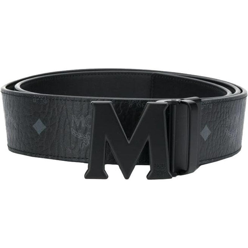 MCM Claus M Reversible Belt 1.75" in Visetos , Matte Black - Krush Clothing