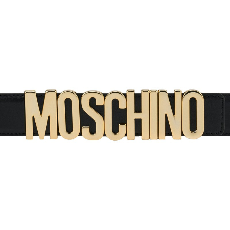 Men's Moschino Leather Logo-buckle Belt - Krush Clothing