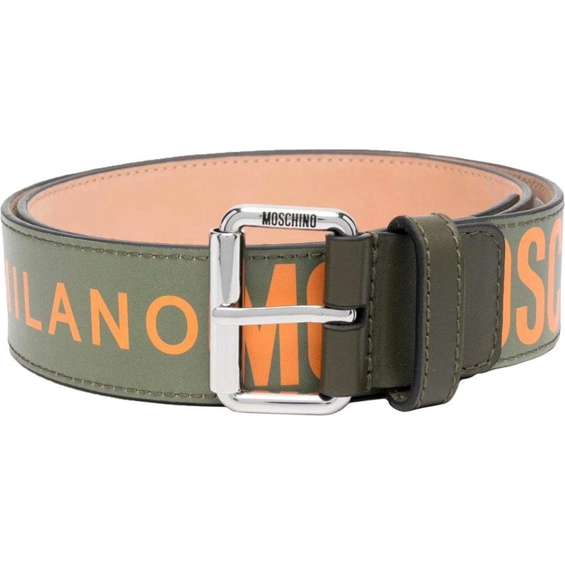 Moschino Logo-Print Leather Belt - Krush Clothing