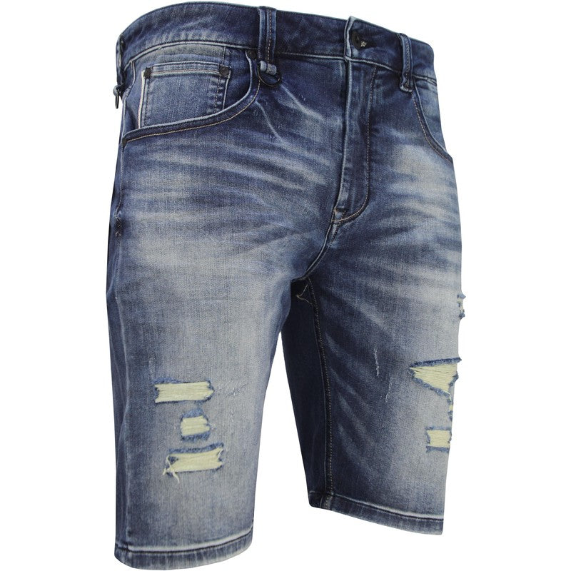 Men's Silver 925 Denim Shorts PS2020S-82 - Krush Clothing