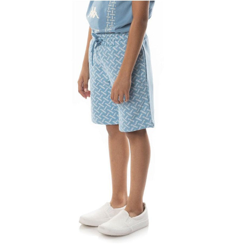 Kid's Authentic Plimmo Shorts, Blue Dusk, White - Krush Clothing