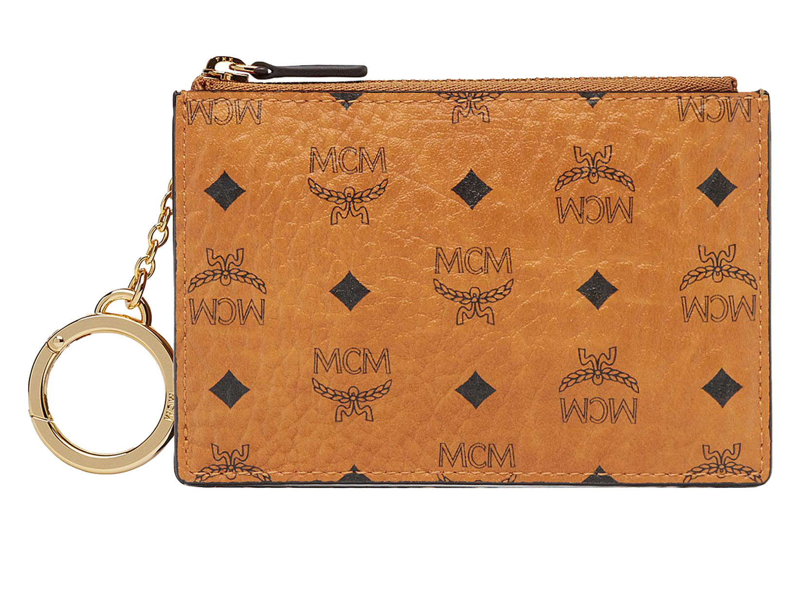 MCM Wallet - Key Pouch Logo Leather - Black Purple