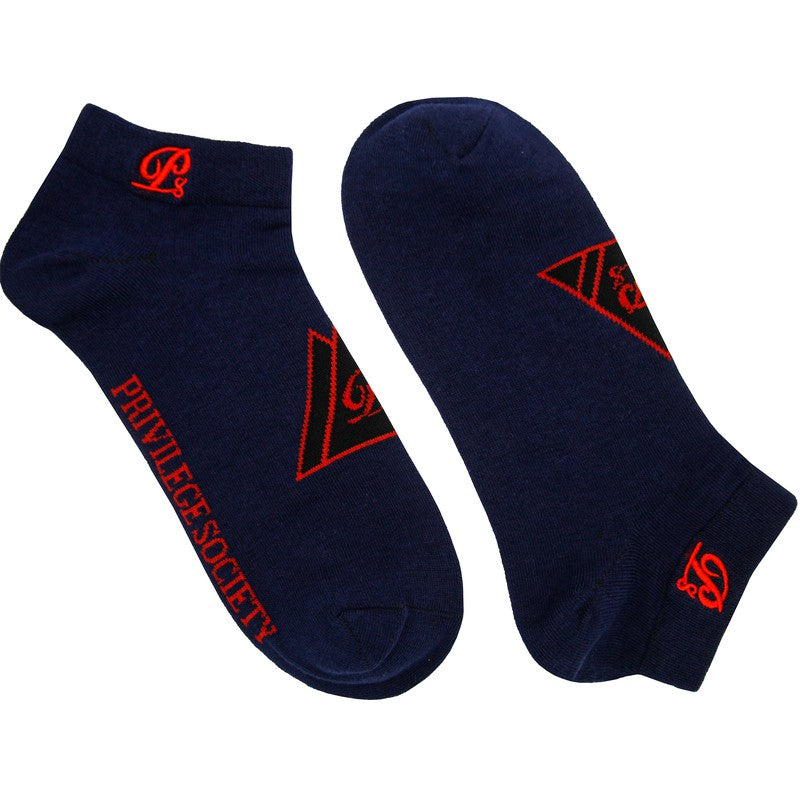 PS Triangle Socks 2 Pack, Navy / Red - Krush Clothing