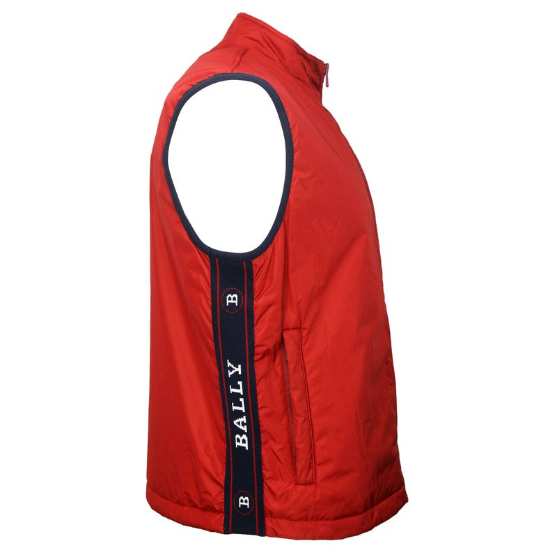 Men's Bally Side Logo Vest, Red - Krush Clothing