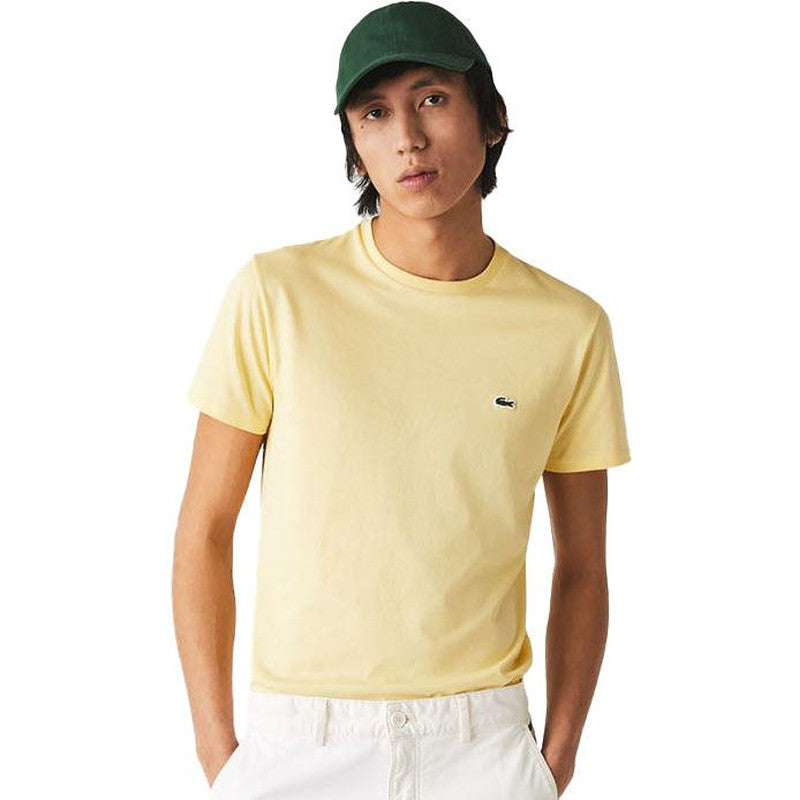 Men's Crew Neck Pima Cotton T-Shirt, Napolitan Yellow - Krush Clothing