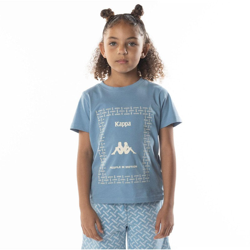 Kid's Authentic Graphy T-shirt, Blue Dusk/ White - Krush Clothing