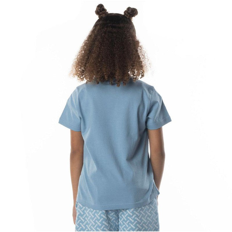 Kid's Authentic Graphy T-shirt, Blue Dusk/ White - Krush Clothing