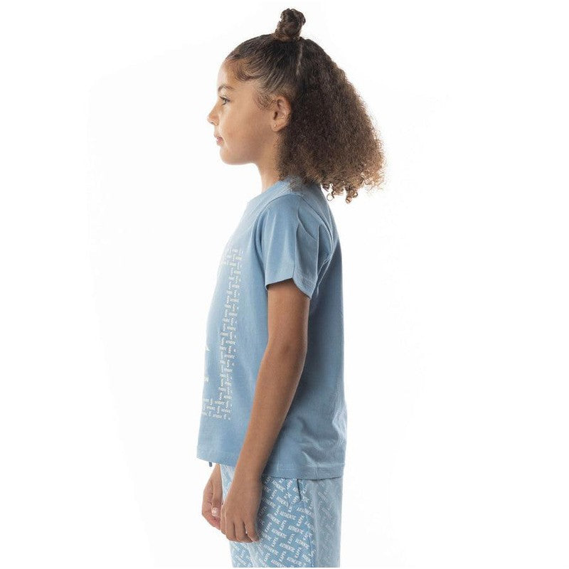 Kid's Authentic Graphy T-shirt, Blue Dusk/ White - Krush Clothing