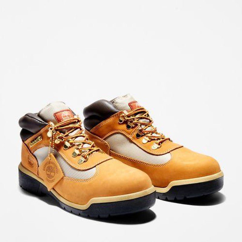 Men's Field Boot Waterproof Leather and Fabric Mid Boot, Wheat Nubuck - Krush Clothing