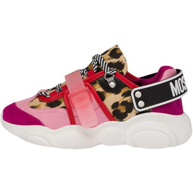 Women's Moschino Couture Leopard Roller Skates Teddy Shoes Pink 10/40 - Krush Clothing