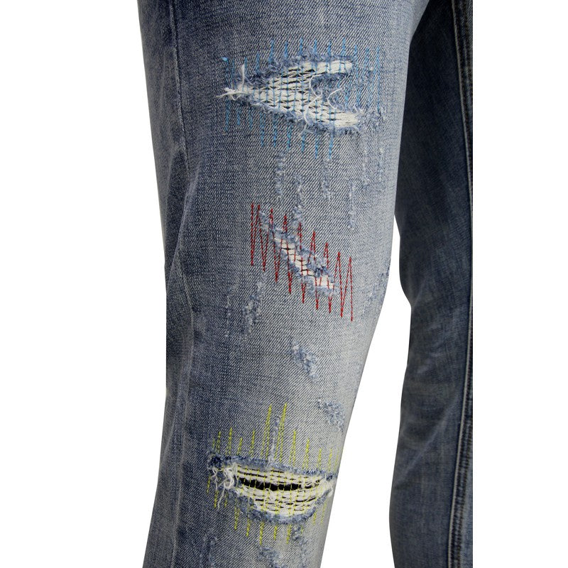 Men's Stitch Work Skinny Jean - Krush Clothing