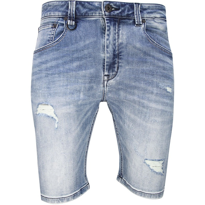 Men's Silver 1800 Denim Shorts - Krush Clothing