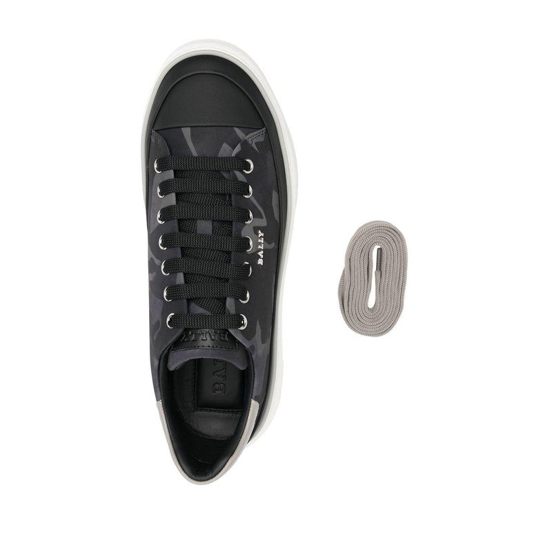 Men's Melys Fabric & Leather Sneakers In Black & Grey - Krush Clothing