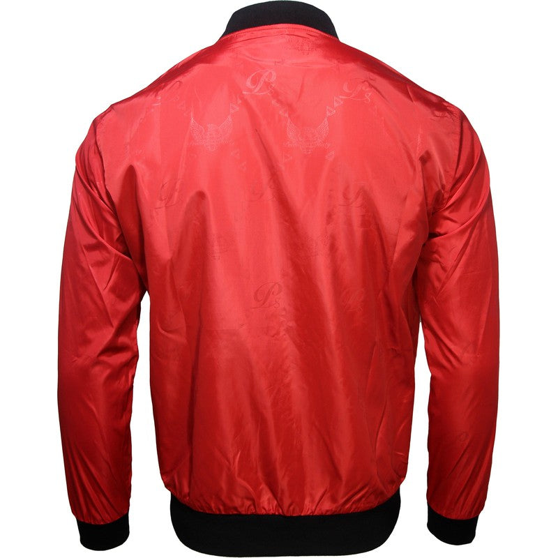 Monogram Wind Breaker Jacket --PS2125-MONO, Red - Krush Clothing