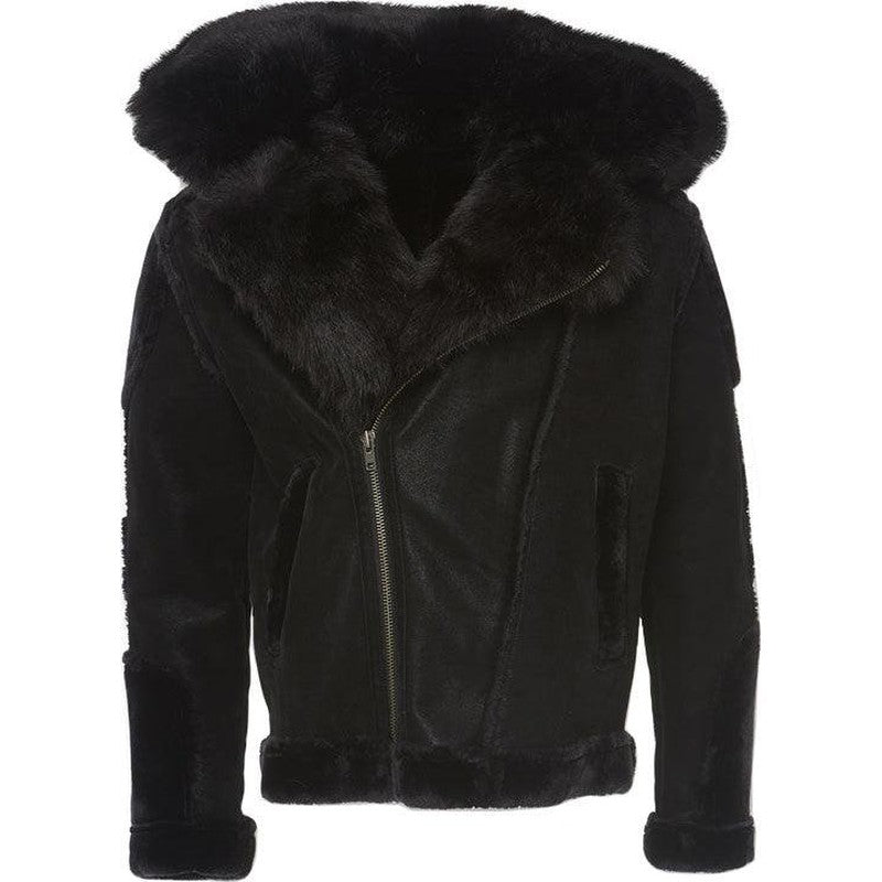 Men's El Jefe Shearling Moto Jacket - Krush Clothing