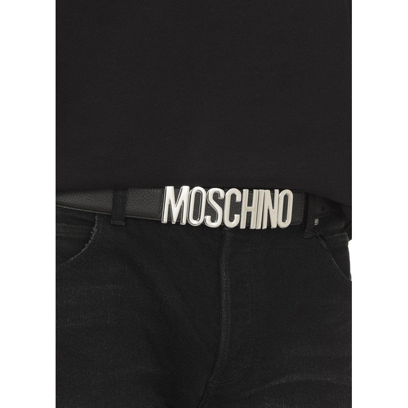 Moschino Men's Leather Logo-buckle Belt - Krush Clothing