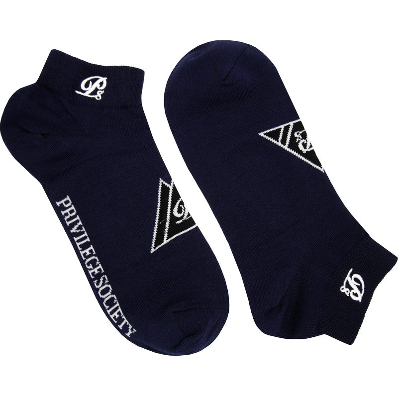 PS Triangle Socks 2 Pack, Navy / White - Krush Clothing