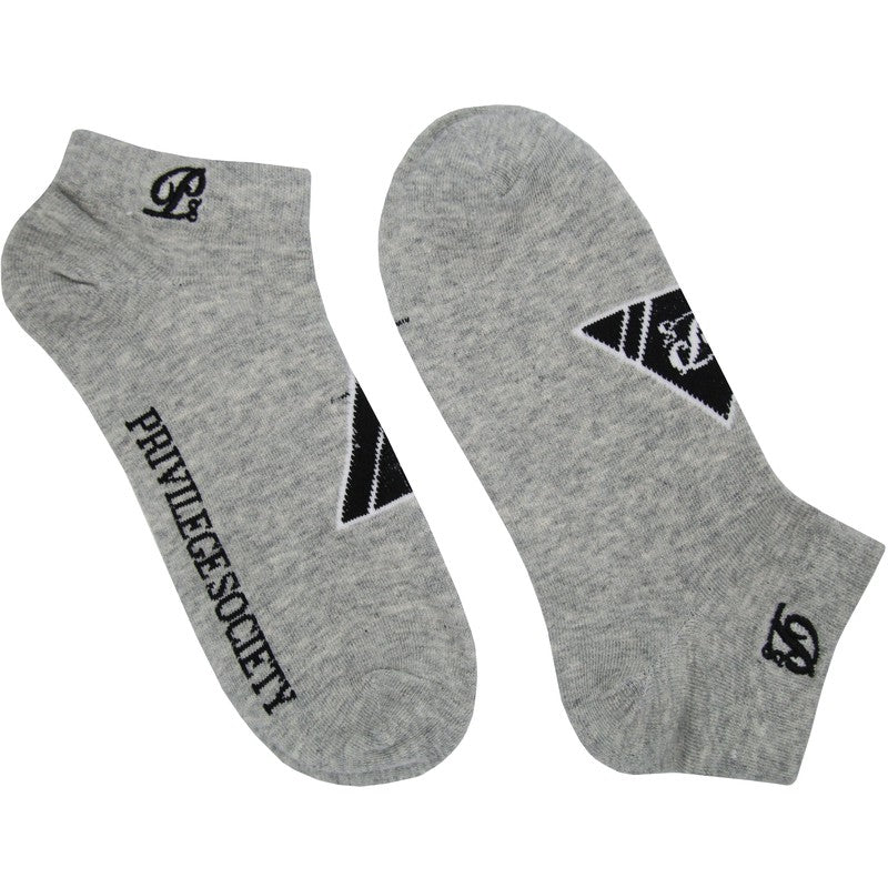 PS Triangle Socks 2 Pack, Grey / Black - Krush Clothing